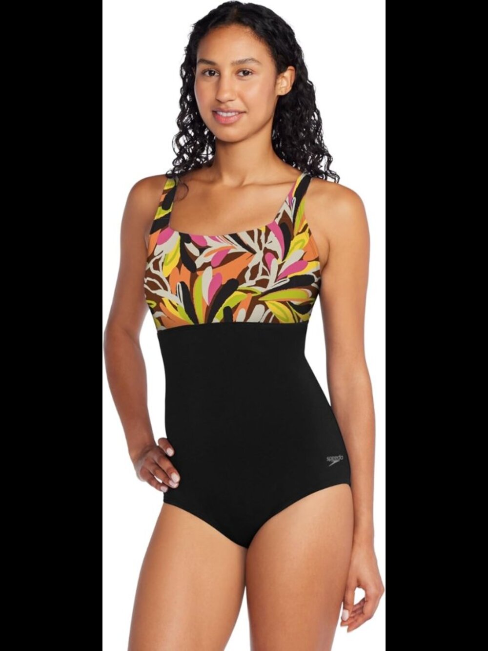 NWT Speedo Women's Endurance+ Color Top One Piece Swimsuit SZ 12